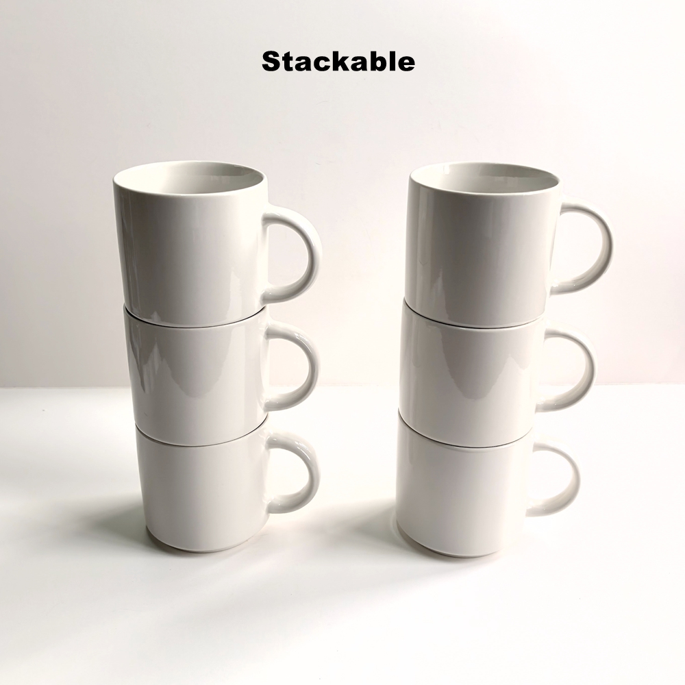 Sublimation Mug White - ReadStar 6PCS Stakable Pure White Ceramic