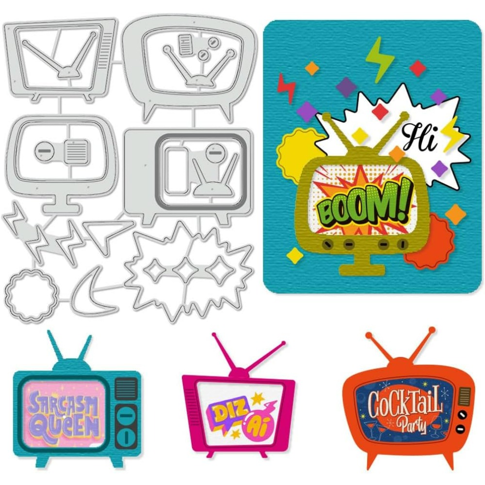 Metal Photo Panel - Retro TV Cutting Dies Stencils Frame