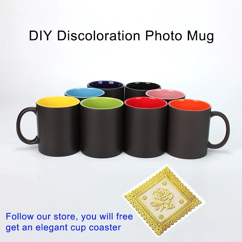 Sublimation Mug White - DIY Photo Black mug Magic Color