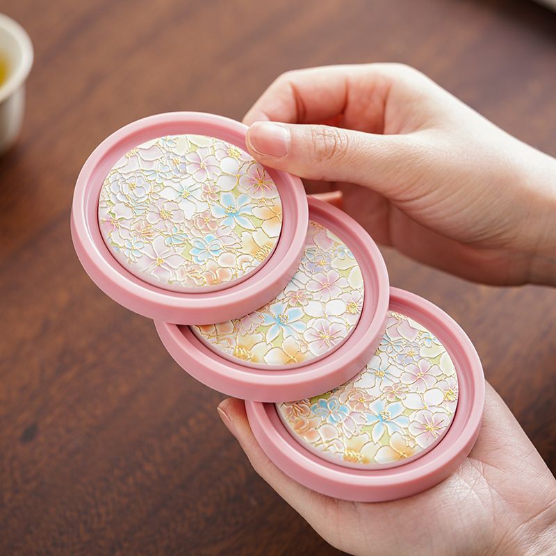 Ceramic Tile Blank - Pink Ceramic Tea Cup Mat Heat