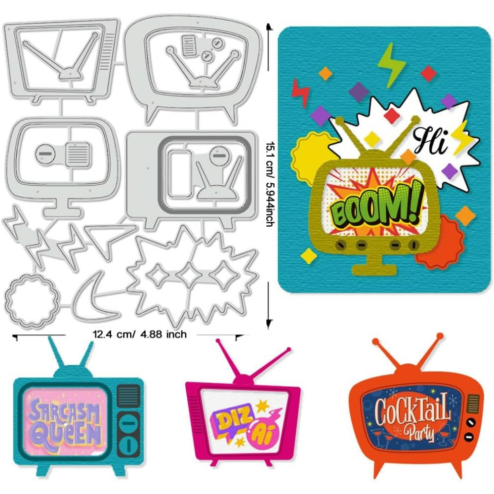 Retro TV Cutting Dies Stencils - Metal Photo Panel 评论和价格