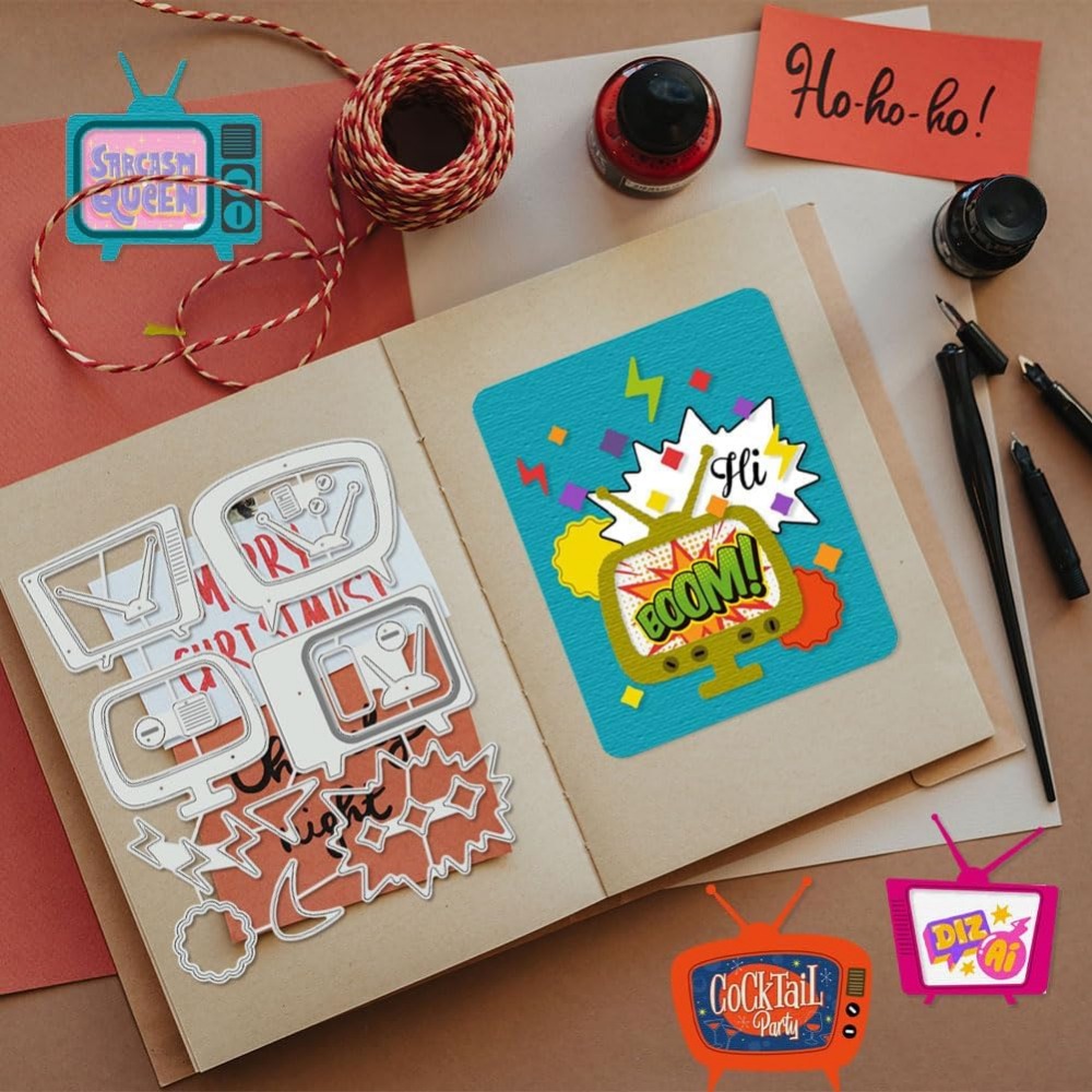 Retro TV Cutting Dies Stencils - Metal Photo Panel 评论和价格