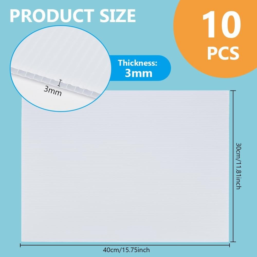 10 Sheets White Corrugated Pla - Yard Sign Blank 评论和价格