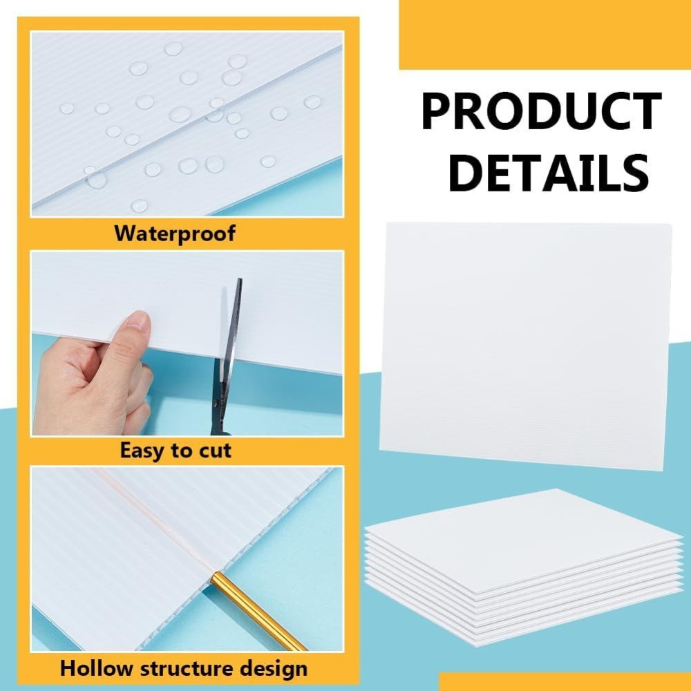 10 Sheets White Corrugated Pla - Yard Sign Blank 评论和价格