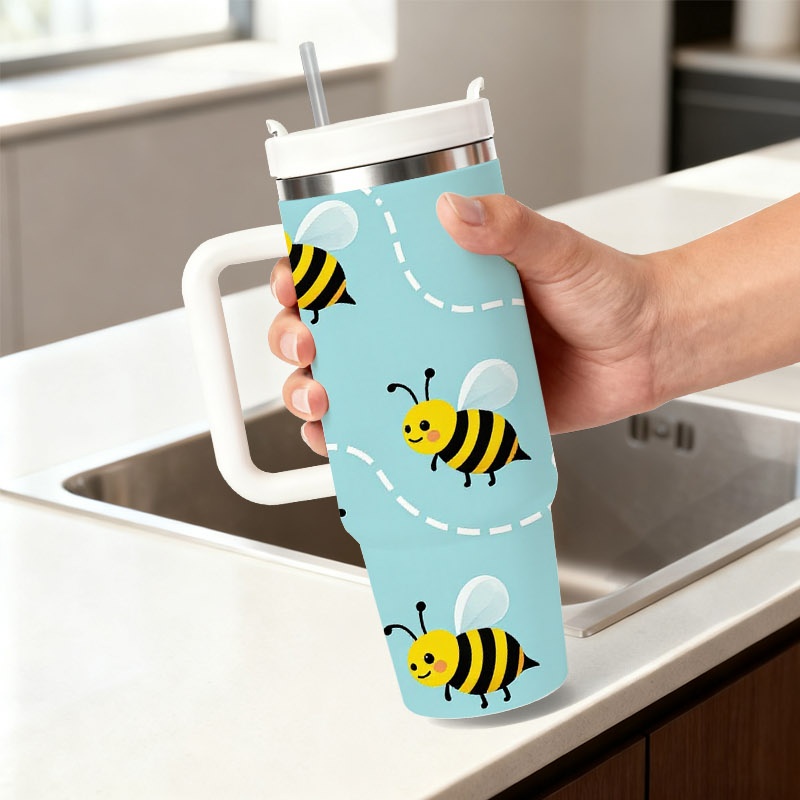 Playful Cartoon Bee And White  - Sublimation Mug White 评论和价格