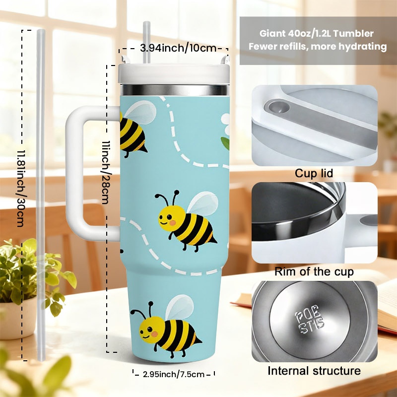 Playful Cartoon Bee And White  - Sublimation Mug White 评论和价格