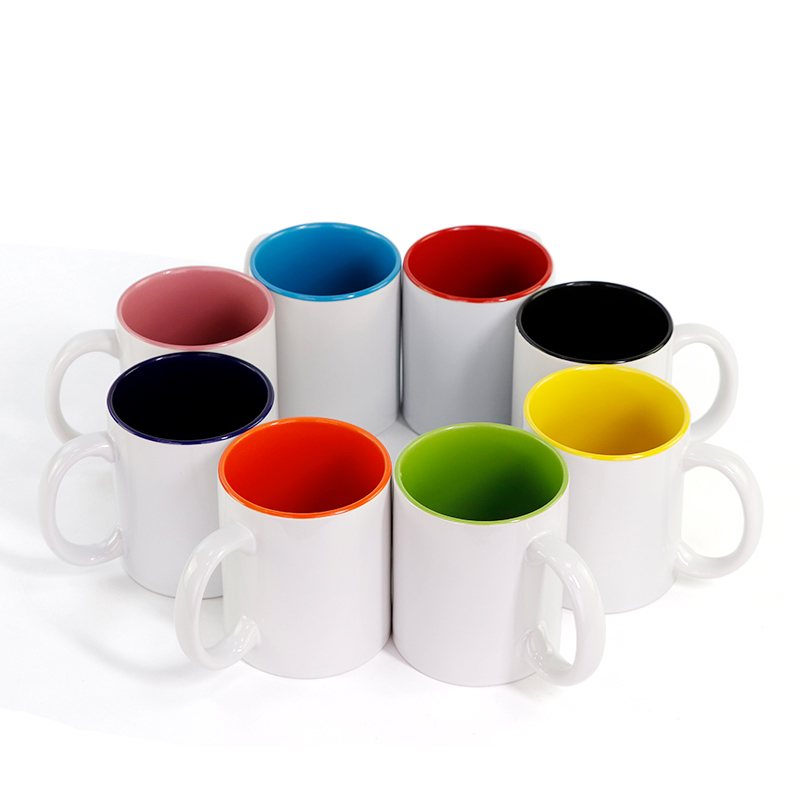 350ML Color Inside Ceramic Cup - Sublimation Mug White 评论和价格