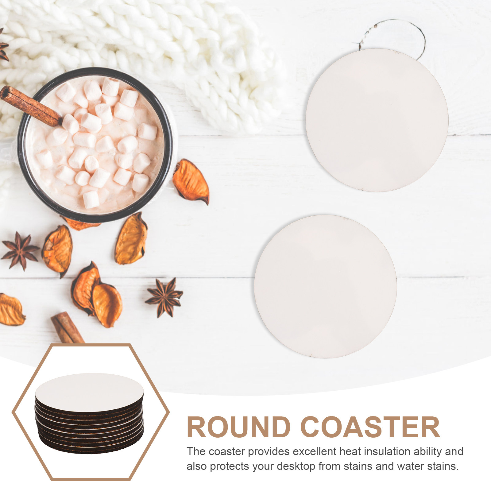Sublimation Wooden Coasters 10 - Coaster Sublimation Blank 评论和价格